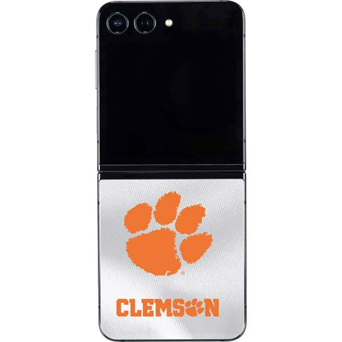 Clemson University White Jersey Galaxy Z Flip5 5G Skin