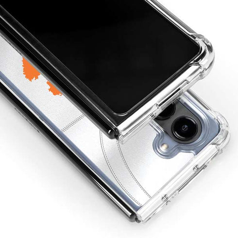 Clemson University White Jersey Galaxy Z Fold5 5G Clear Case