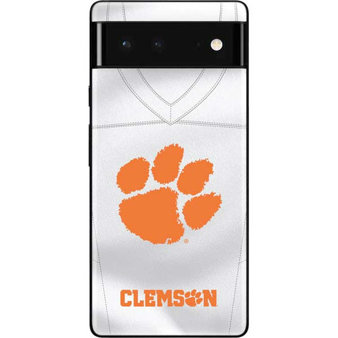Clemson University White Jersey Google Pixel 6 Skin