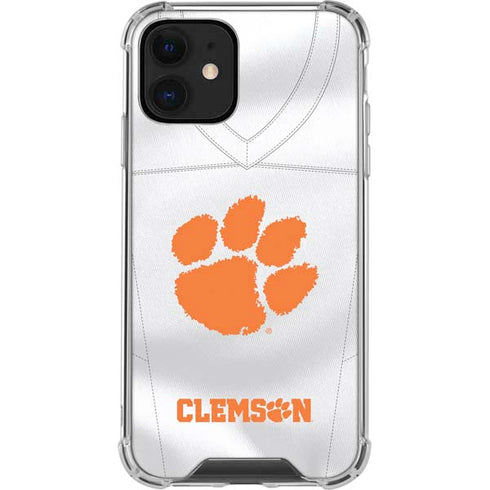 Clemson University White Jersey iPhone 12 Clear Case