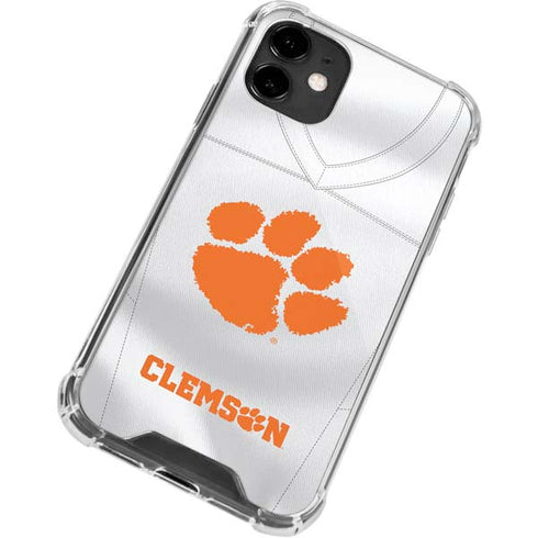 Clemson University White Jersey iPhone 12 Clear Case
