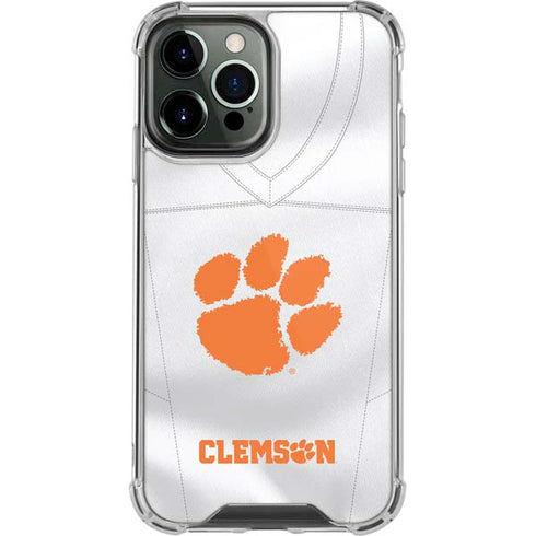 Clemson University White Jersey iPhone 13 Pro Max Clear Case