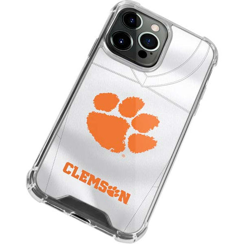 Clemson University White Jersey iPhone 13 Pro Max Clear Case
