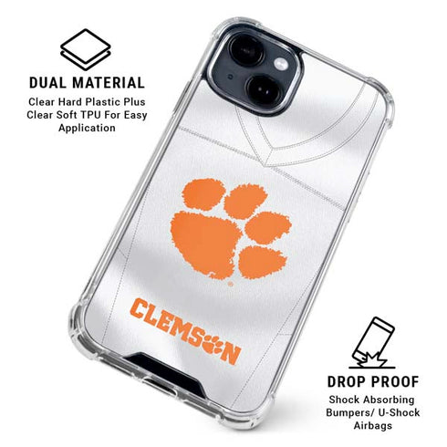 Clemson University White Jersey iPhone 14 Plus Clear Case