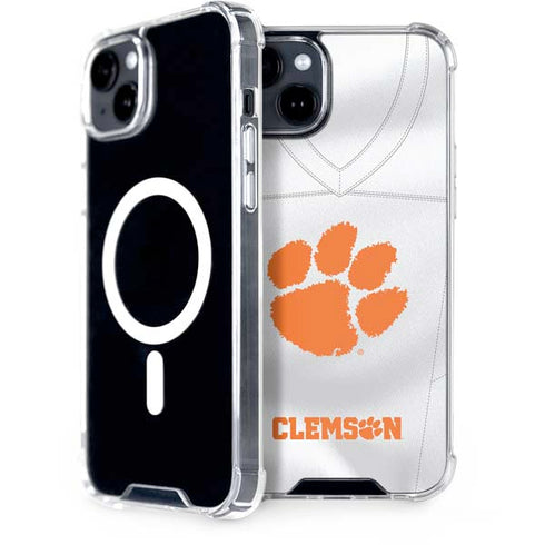 Clemson University White Jersey iPhone 15 MagSafe Case