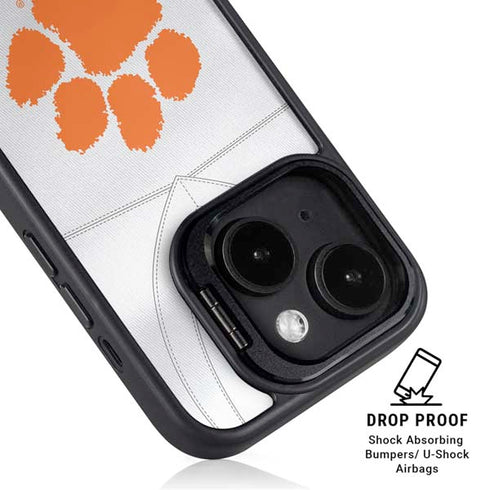 Clemson University White Jersey iPhone 15 Plus Kickstand Case