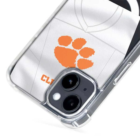 Clemson University White Jersey iPhone 15 Plus MagSafe Case