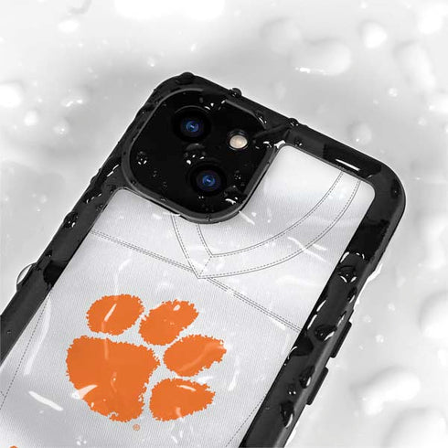 Clemson University White Jersey iPhone 15 Plus Waterproof Case