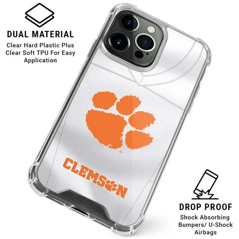 Clemson University White Jersey iPhone 15 Pro Max Clear Case