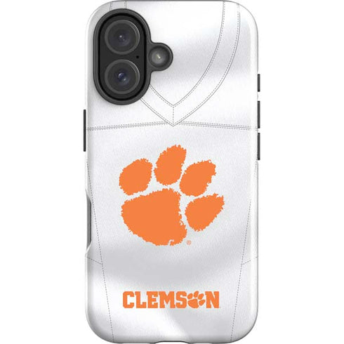 Clemson University White Jersey iPhone 16 Plus Impact Case