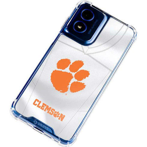 Clemson University White Jersey Moto G Play 4G (2024) Clear Case
