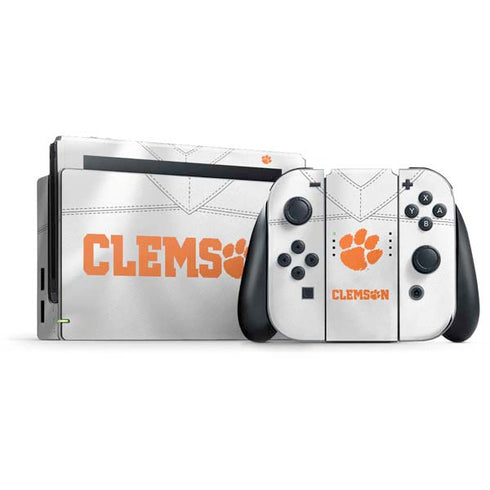 Clemson University White Jersey Nintendo Switch Bundle Skin