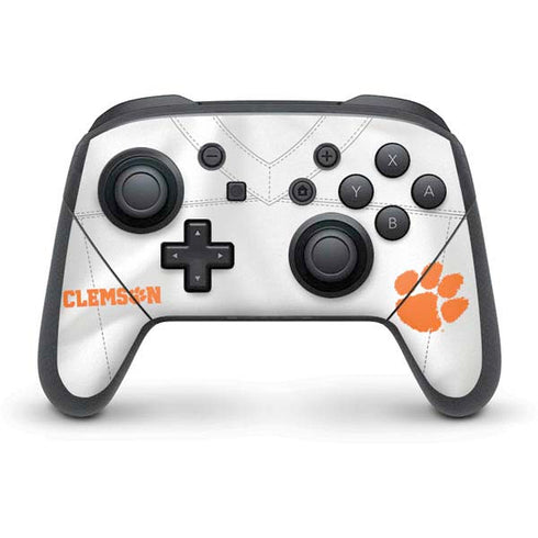 Clemson University White Jersey Nintendo Switch Pro Controller Skin