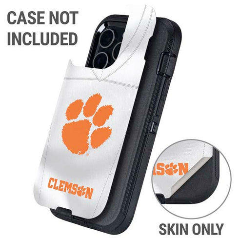 Clemson University White Jersey Otterbox Defender iPhone Skin