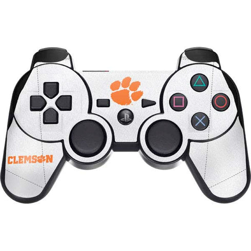 Clemson University White Jersey PS3 Dual Shock wireless controller Skin