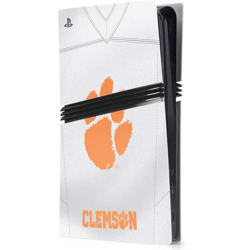 Clemson University White Jersey PS5 Pro Console Skin