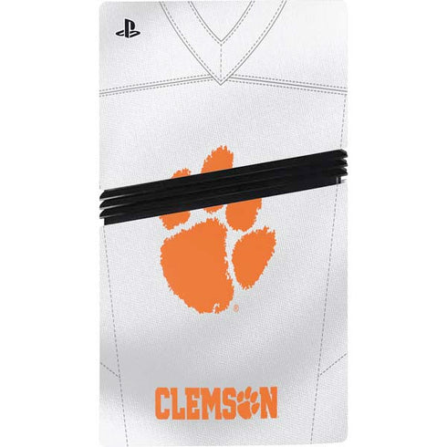Clemson University White Jersey PS5 Pro Console Skin
