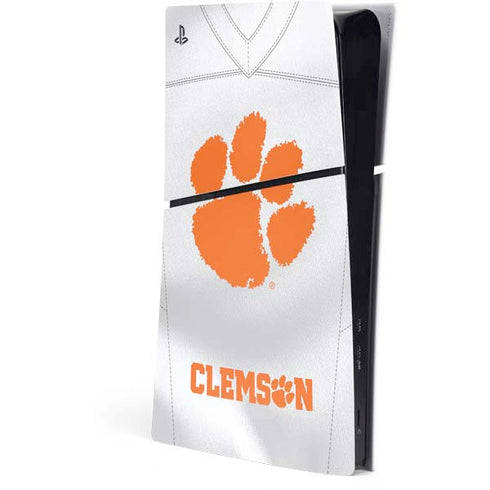 Clemson University White Jersey PS5 Slim Digital Edition Console Skin