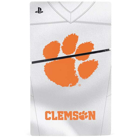 Clemson University White Jersey PS5 Slim Digital Edition Console Skin