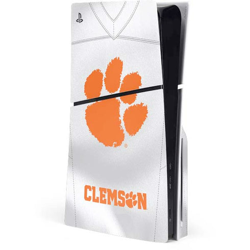Clemson University White Jersey PS5 Slim Disk Console Skin