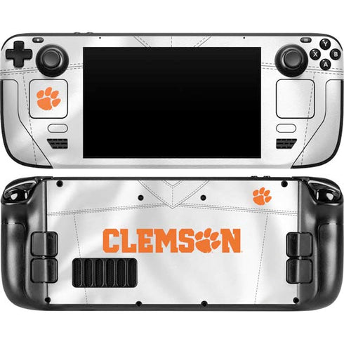 Clemson University White Jersey Steam Deck Handheld Gaming Computer Skin