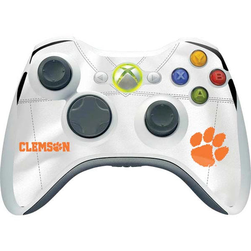 Clemson University White Jersey Xbox 360 Wireless Controller Skin