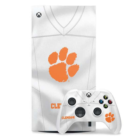 Clemson University White Jersey Xbox Series X Skins