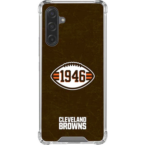 NFL Cleveland Browns Alternate Distressed Galaxy A17 Clear Case