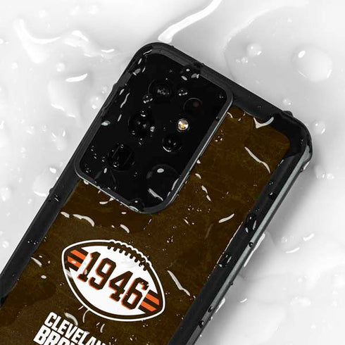 NFL Cleveland Browns Alternate Distressed Galaxy S24 Ultra Waterproof Case