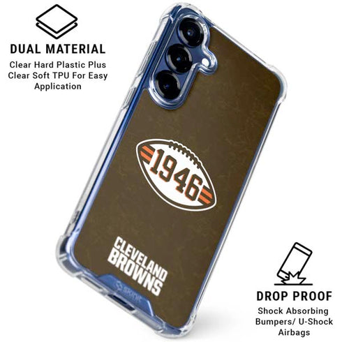 NFL Cleveland Browns Alternate Distressed Galaxy S25 Clear Case