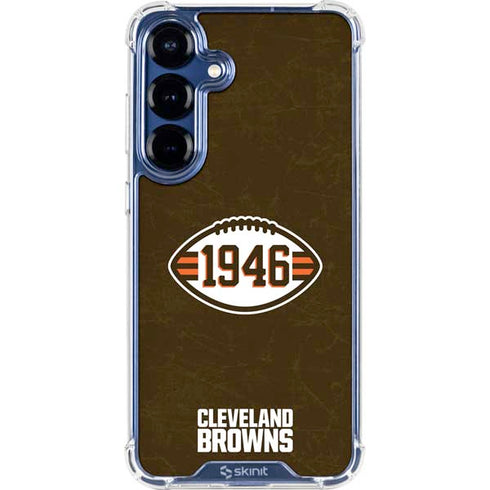 NFL Cleveland Browns Alternate Distressed Galaxy S25 Plus Clear Case