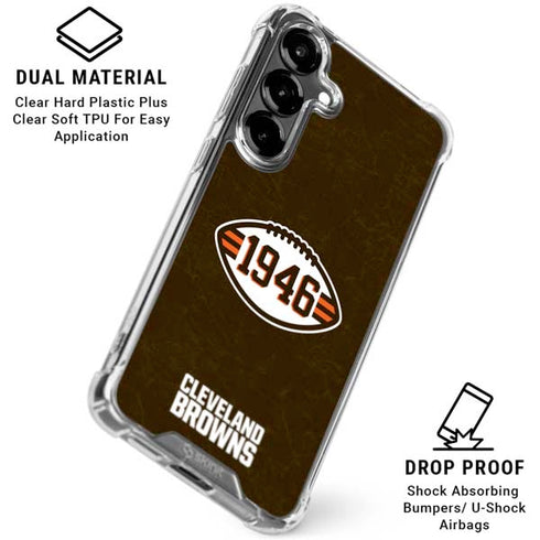 NFL Cleveland Browns Alternate Distressed Galaxy S26 Clear Case