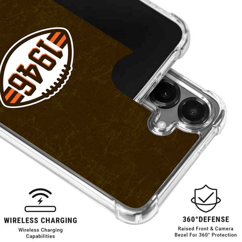 NFL Cleveland Browns Alternate Distressed Galaxy S26 Plus Clear Case