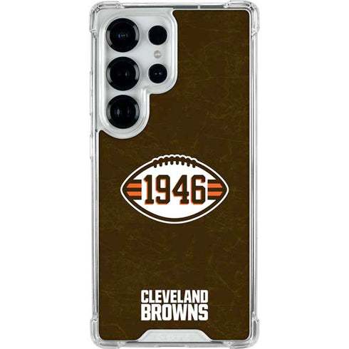 NFL Cleveland Browns Alternate Distressed Galaxy S26 Ultra Clear Case