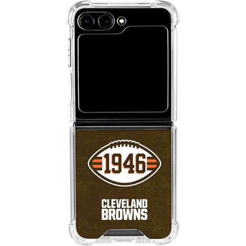 NFL Cleveland Browns Alternate Distressed Galaxy Z Flip6 Clear Case