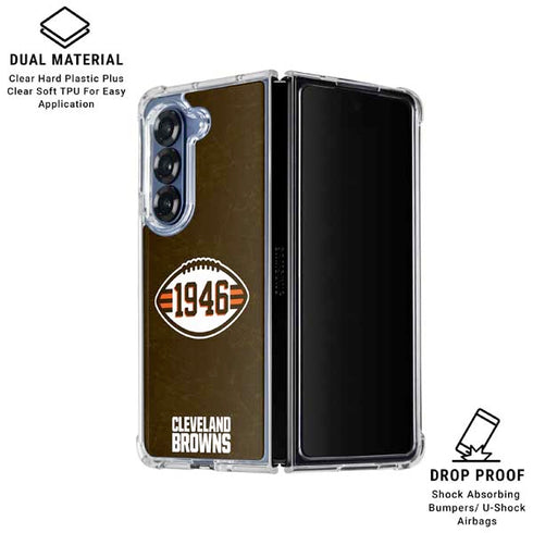 NFL Cleveland Browns Alternate Distressed Galaxy Z Fold6 Clear Case