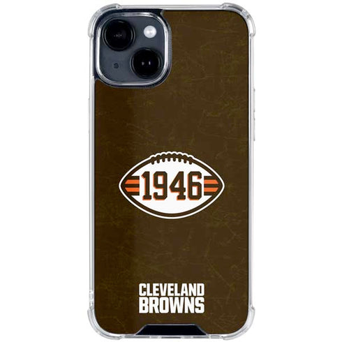 NFL Cleveland Browns Alternate Distressed iPhone 15 Clear Case