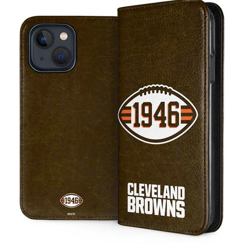 NFL Cleveland Browns Alternate Distressed iPhone 15 Plus Folio Case