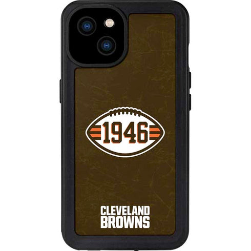 NFL Cleveland Browns Alternate Distressed iPhone 15 Plus Waterproof Case