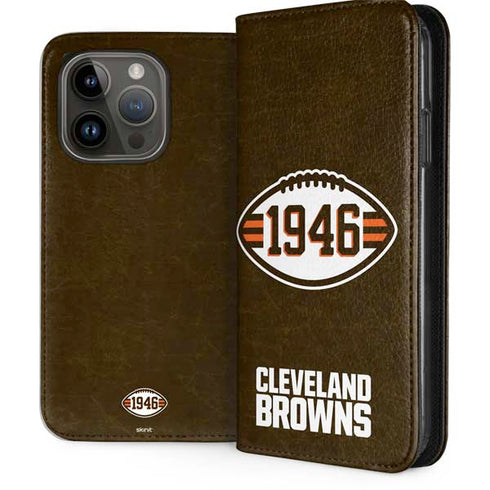 NFL Cleveland Browns Alternate Distressed iPhone 15 Pro Folio Case