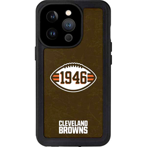 NFL Cleveland Browns Alternate Distressed iPhone 15 Pro Waterproof Case