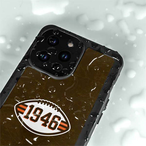 NFL Cleveland Browns Alternate Distressed iPhone 15 Pro Waterproof Case