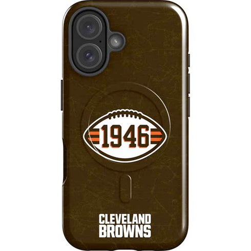 NFL Cleveland Browns Alternate Distressed iPhone 16 Magsafe Impact Case