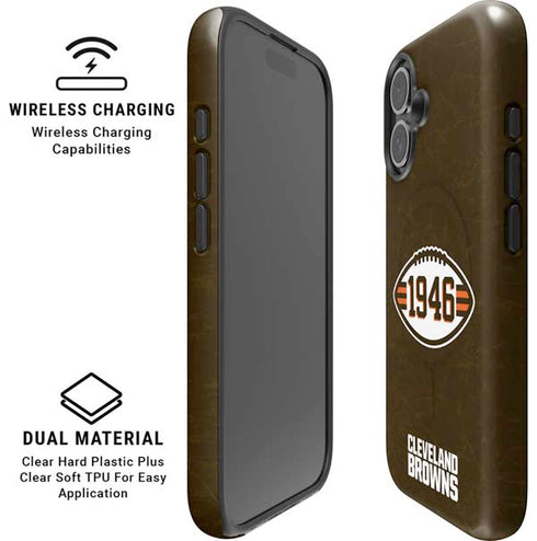 NFL Cleveland Browns Alternate Distressed iPhone 16 Magsafe Impact Case