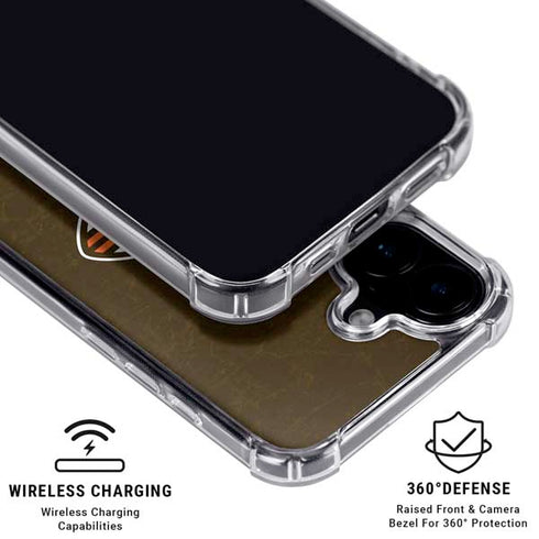 NFL Cleveland Browns Alternate Distressed iPhone 16 Plus Clear Case