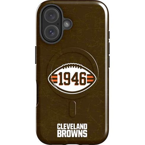 NFL Cleveland Browns Alternate Distressed iPhone 16 Plus Magsafe Impact Case
