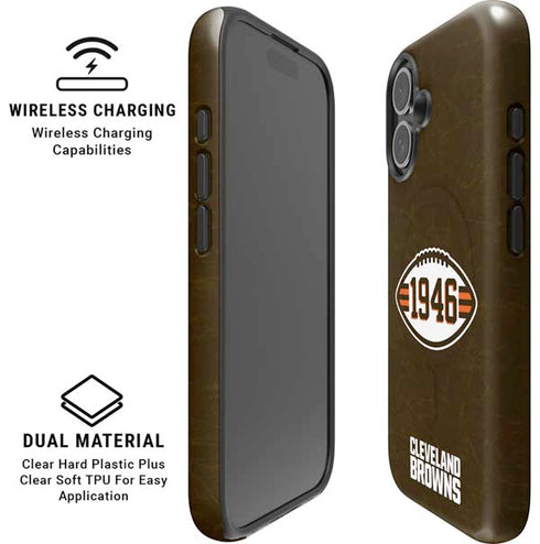 NFL Cleveland Browns Alternate Distressed iPhone 16 Plus Magsafe Impact Case