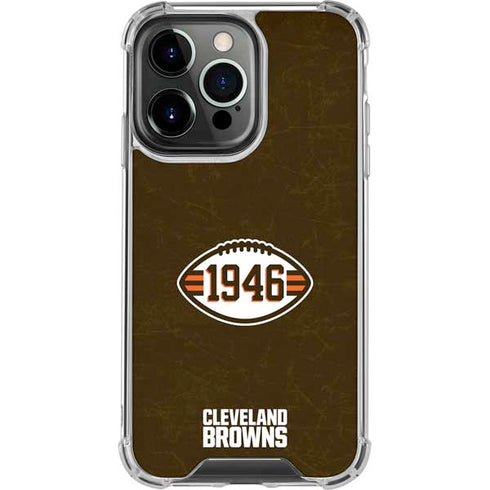 NFL Cleveland Browns Alternate Distressed iPhone 16 Pro Clear Case