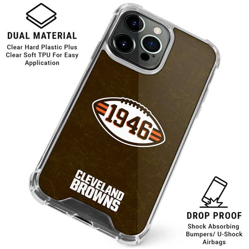 NFL Cleveland Browns Alternate Distressed iPhone 16 Pro Clear Case