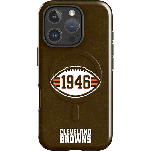 NFL Cleveland Browns Alternate Distressed iPhone 16 Pro Magsafe Impact Case